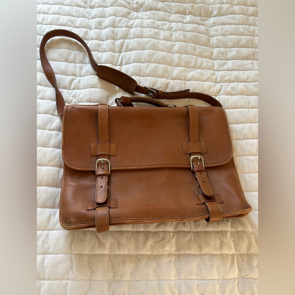Vintage Coach brown tan briefcase with hangtag